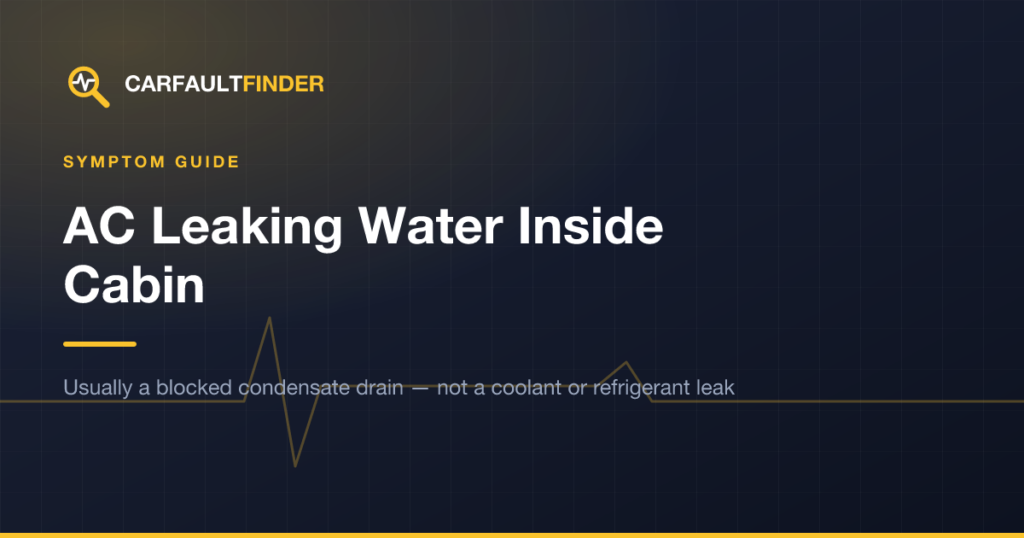 Car AC Leaking Water Inside the Cabin: Causes