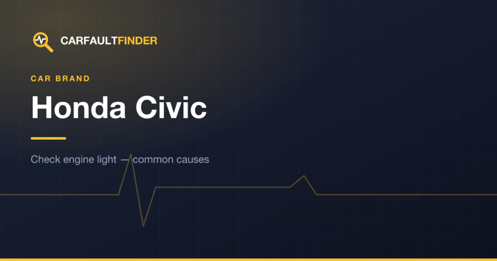 Honda Civic Check Engine Light: Common Causes