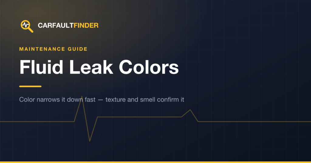 Car Fluid Leak Colors: What Each One Means